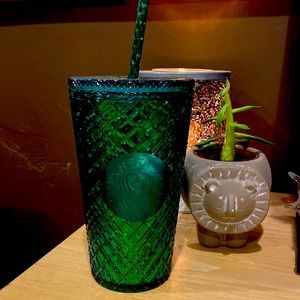 Starbucks Tumbler Spring 2022 Collection Green Diamond Jeweled 16oz Cold Travel